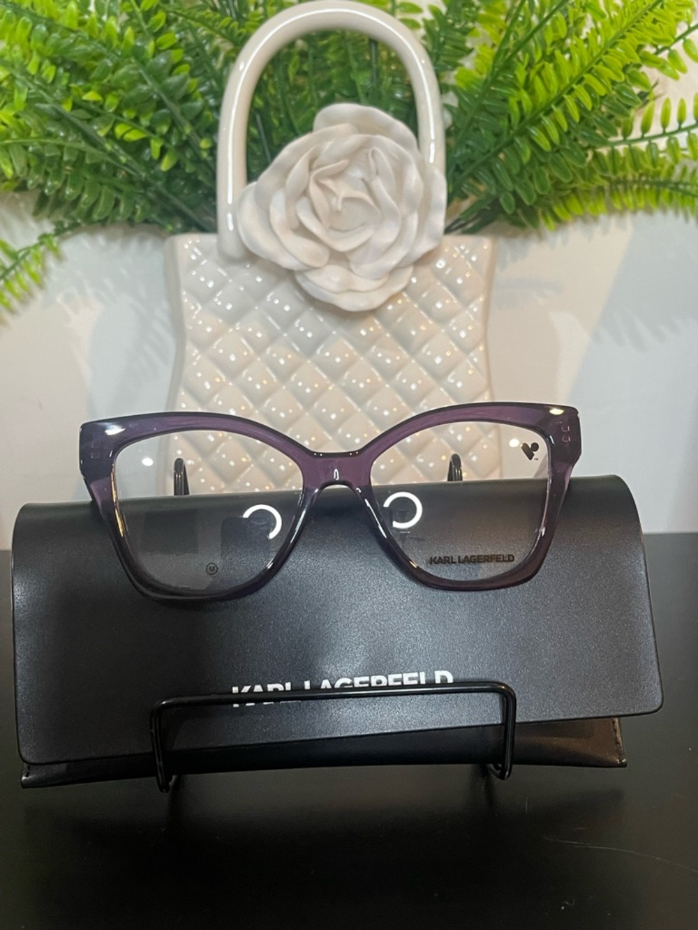 RX Ready! New! Karl Lagerfeld Women's Purple Cat-Eye Glasses